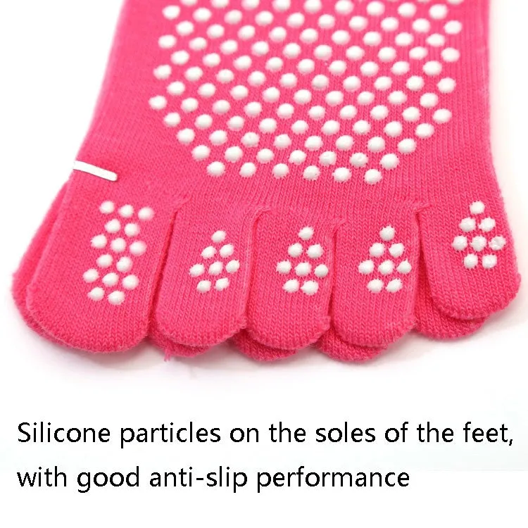 1 Pair Four Seasons Cotton Five-Toed Yoga Socks Silicone Non-Slip Five-Toed Socks(Grey)