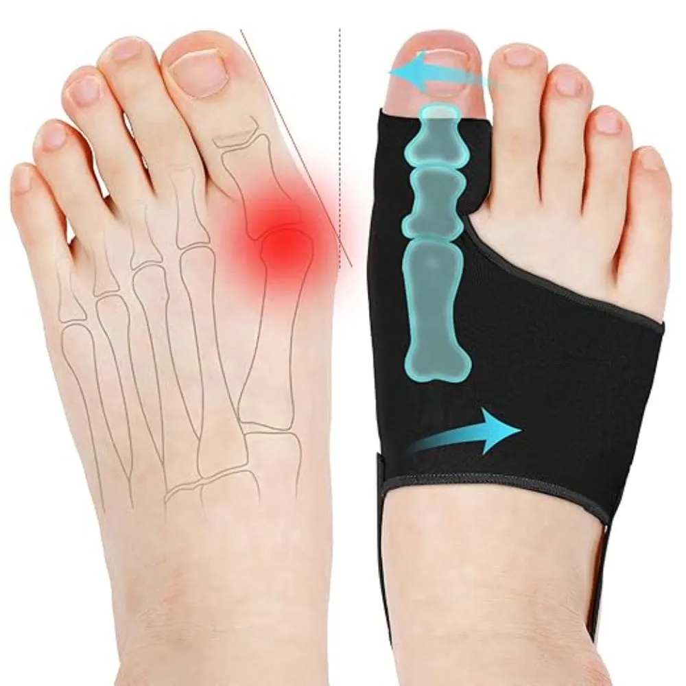 1 Pair Orthopedic Toe Straightener With Elastic Support Bunions Relief Socks