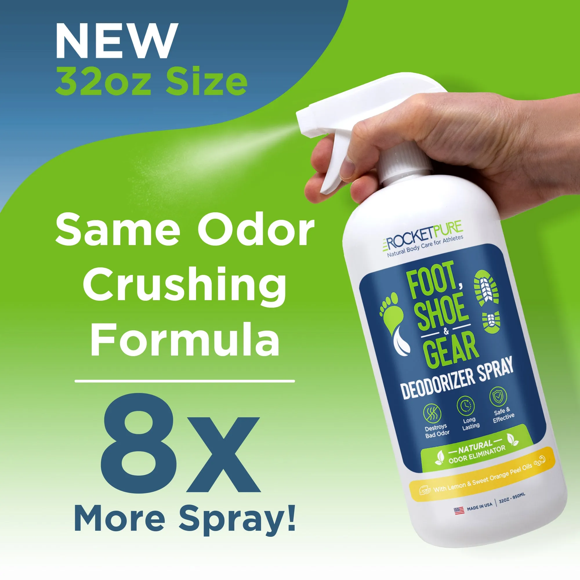 32oz Natural Foot & Shoe Deodorizer Spray - Lemon
