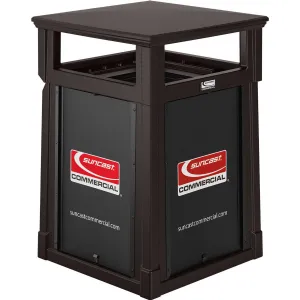 35 Gallon, Resin Customizable Garbage Can, With Covered Lid