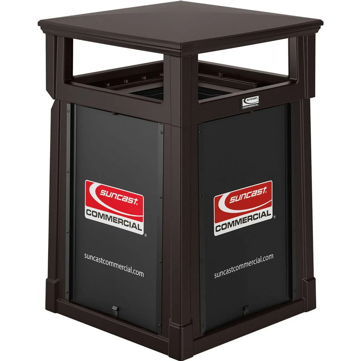 35 Gallon, Resin Customizable Garbage Can, With Covered Lid