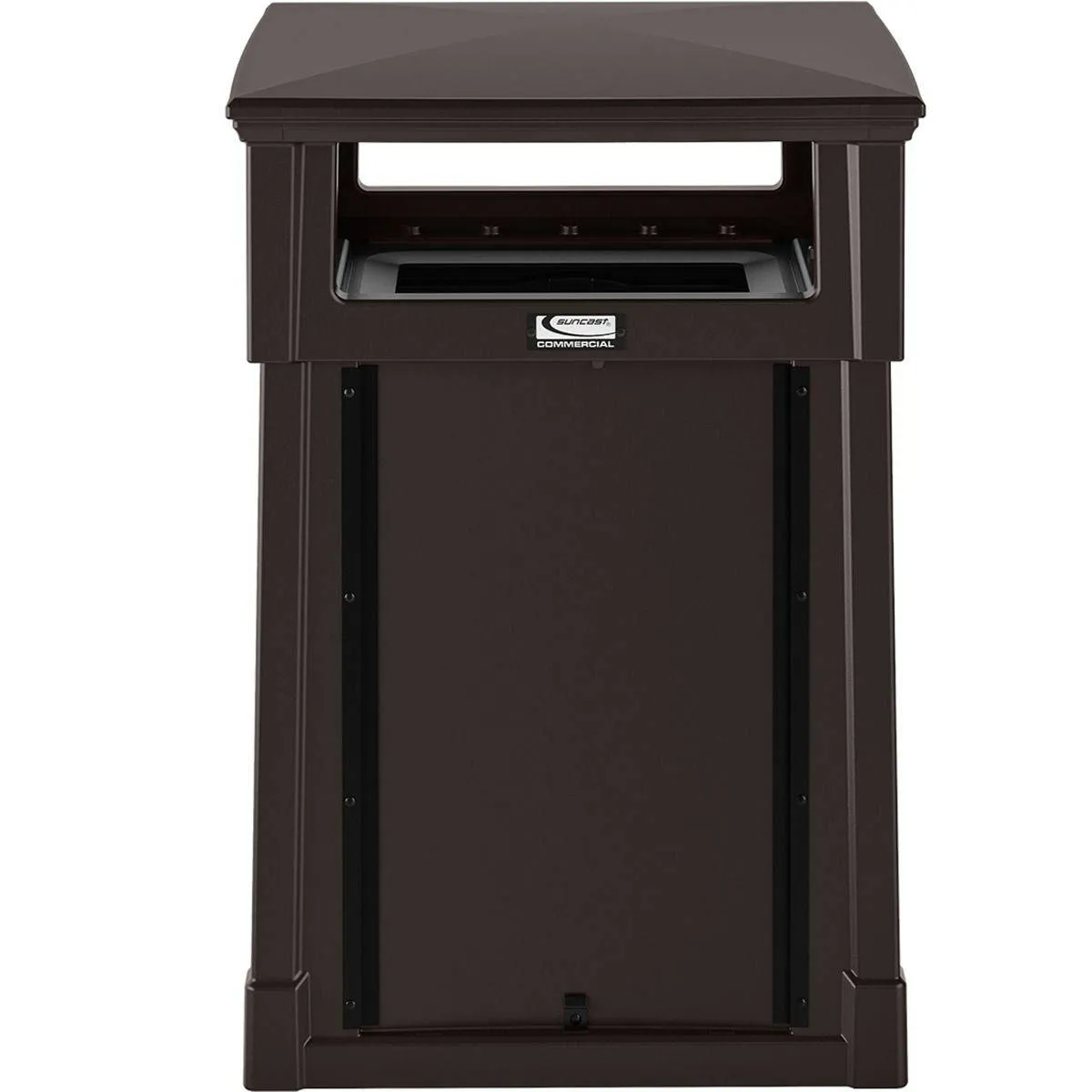 35 Gallon, Resin Customizable Garbage Can, With Covered Lid