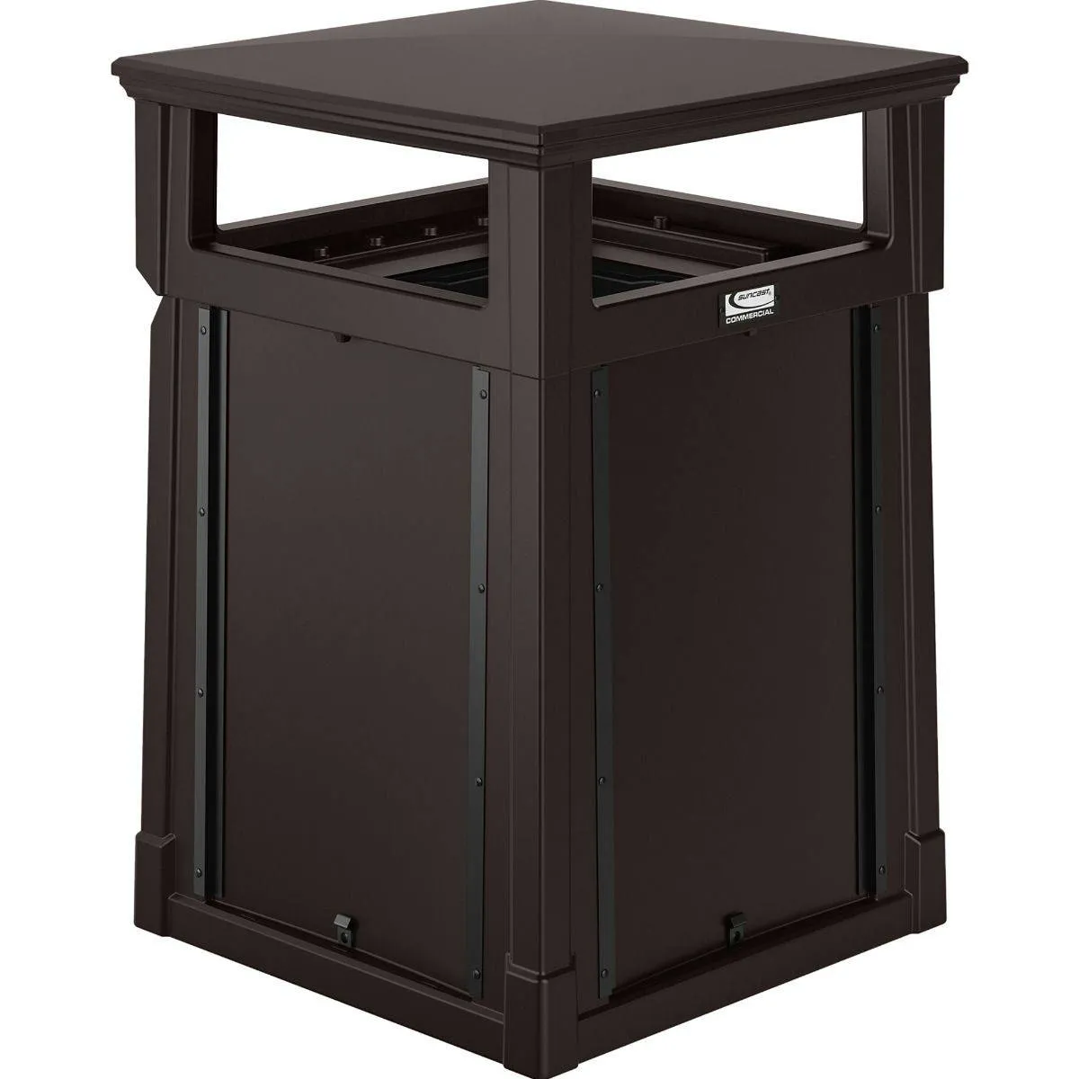 35 Gallon, Resin Customizable Garbage Can, With Covered Lid