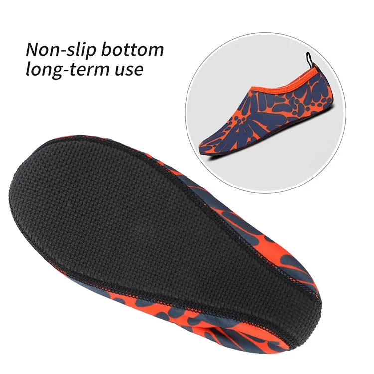 3mm Non-slip Rubber Embossing Texture Sole Figured Diving Shoes and Socks, One Pair, Size:XXXL (Orange)
