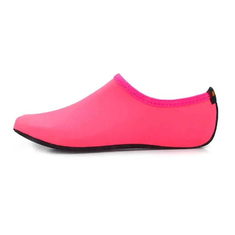 3mm Non-slip Rubber Embossing Texture Sole Solid Color Diving Shoes and Socks, One Pair, Size:XXL (Pink)