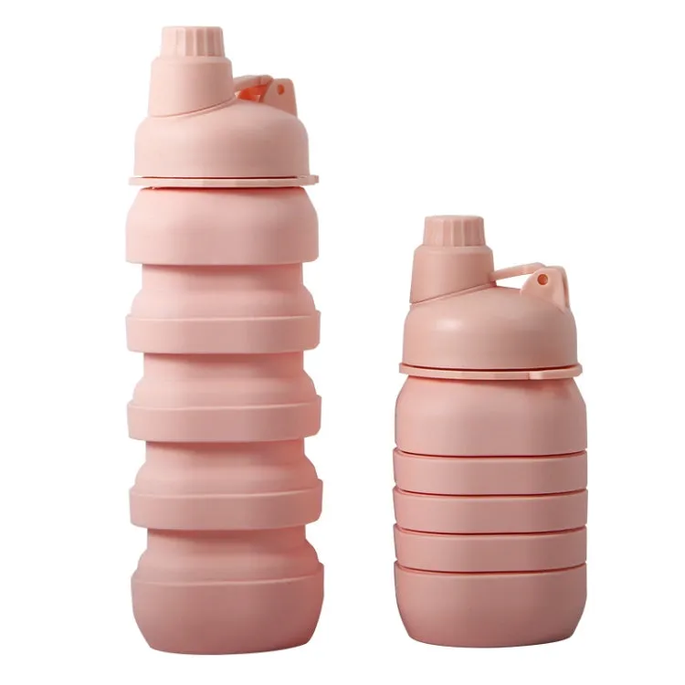 500ml Outdoor Camping Sporting Goods Large Capacity Portable Folding Silicone Kettle(Pink)
