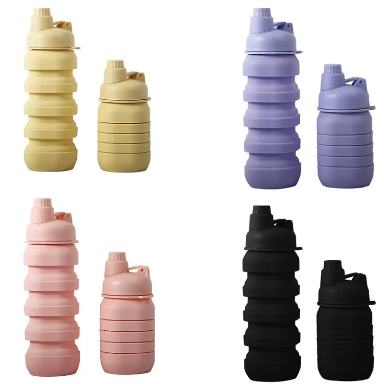 500ml Outdoor Camping Sporting Goods Large Capacity Portable Folding Silicone Kettle(Pink)