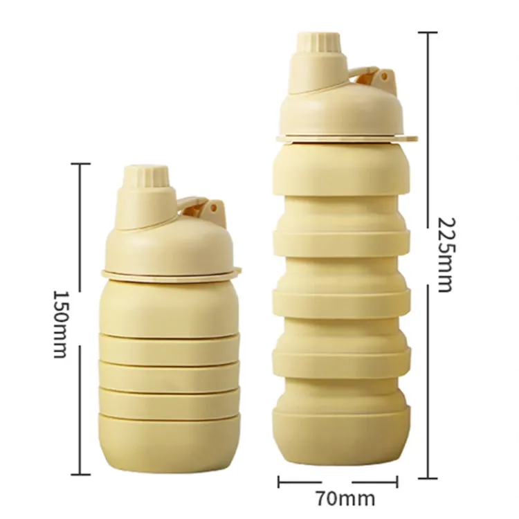 500ml Outdoor Camping Sporting Goods Large Capacity Portable Folding Silicone Kettle(Pink)