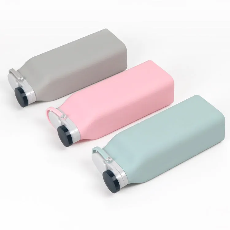 600ml Outdoor Sports Portable Silicone Folding Water Cup Minimalist Travel Large Capacity Milk Bottle(Gray)