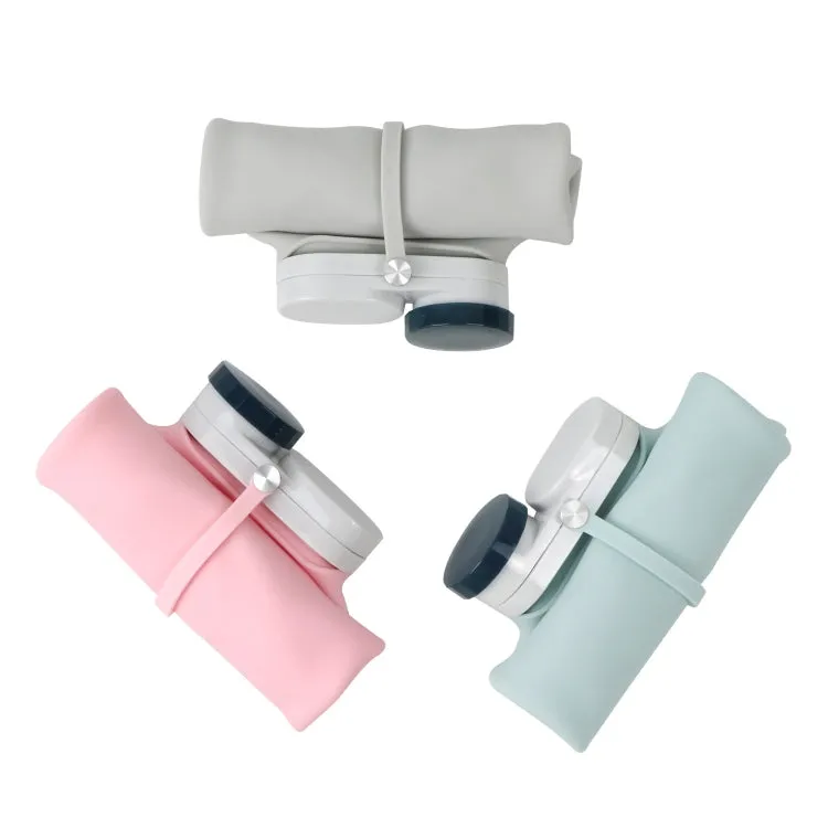 600ml Outdoor Sports Portable Silicone Folding Water Cup Minimalist Travel Large Capacity Milk Bottle(Gray)