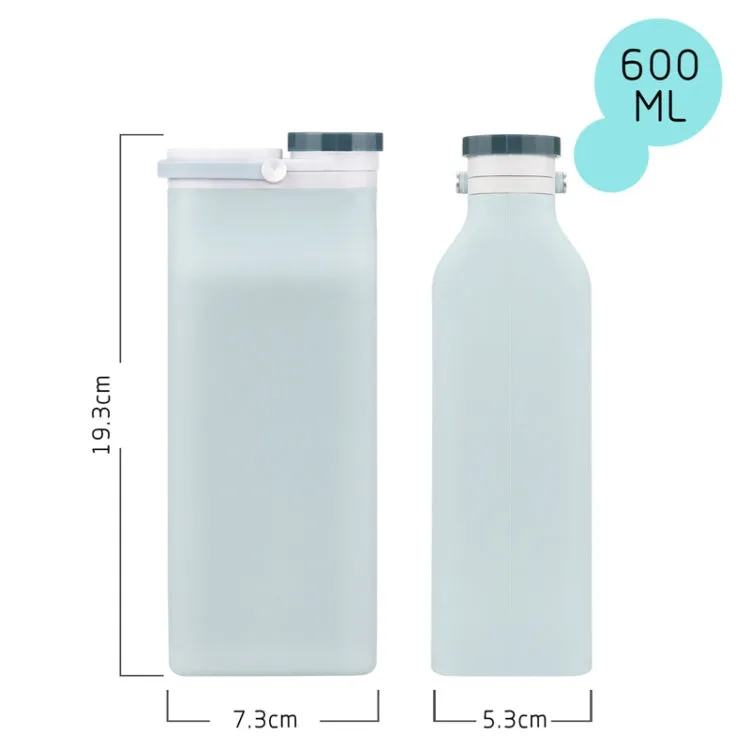 600ml Outdoor Sports Portable Silicone Folding Water Cup Minimalist Travel Large Capacity Milk Bottle(Gray)