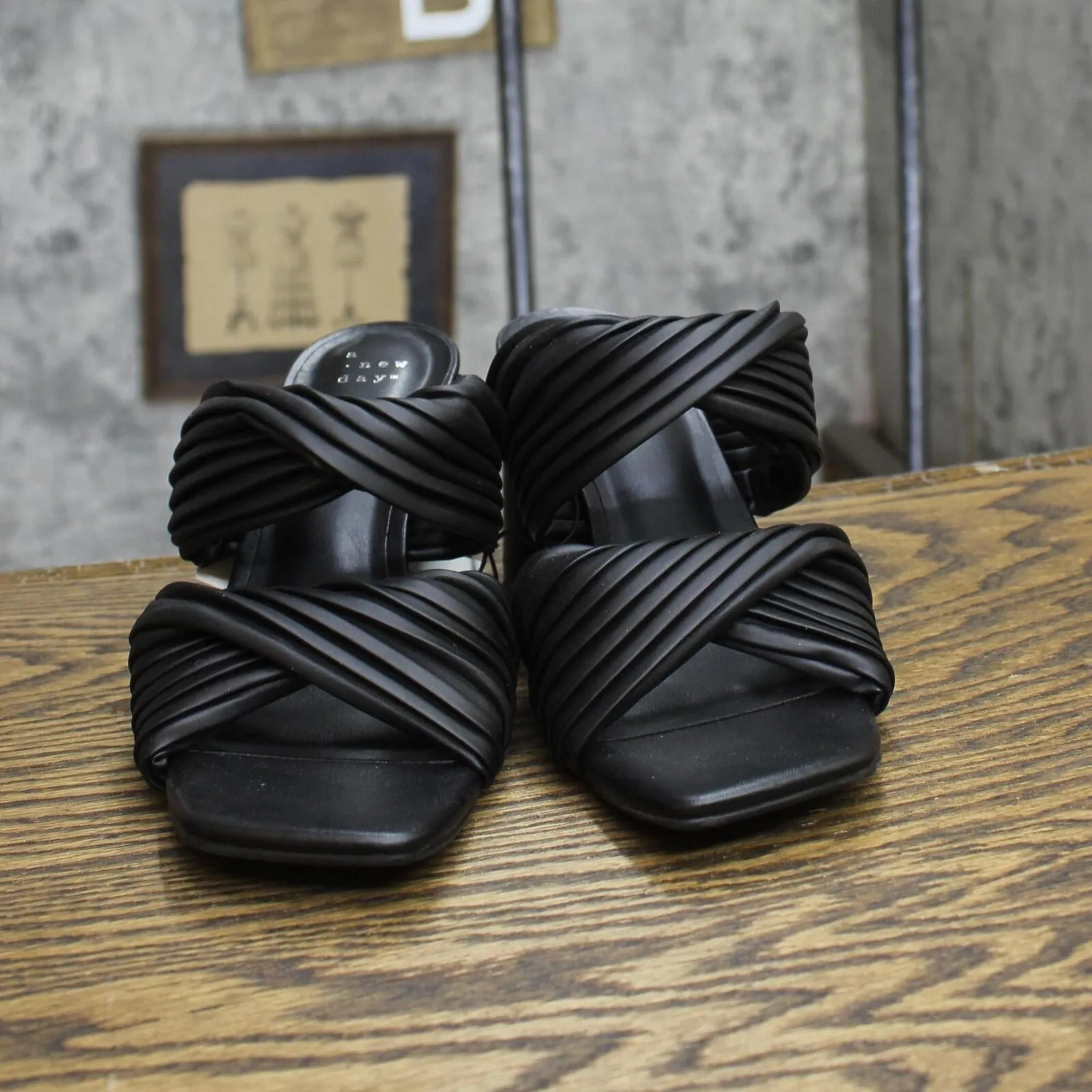A New Day Womens Jessa Mule Heels 87931547 Black 7.5M