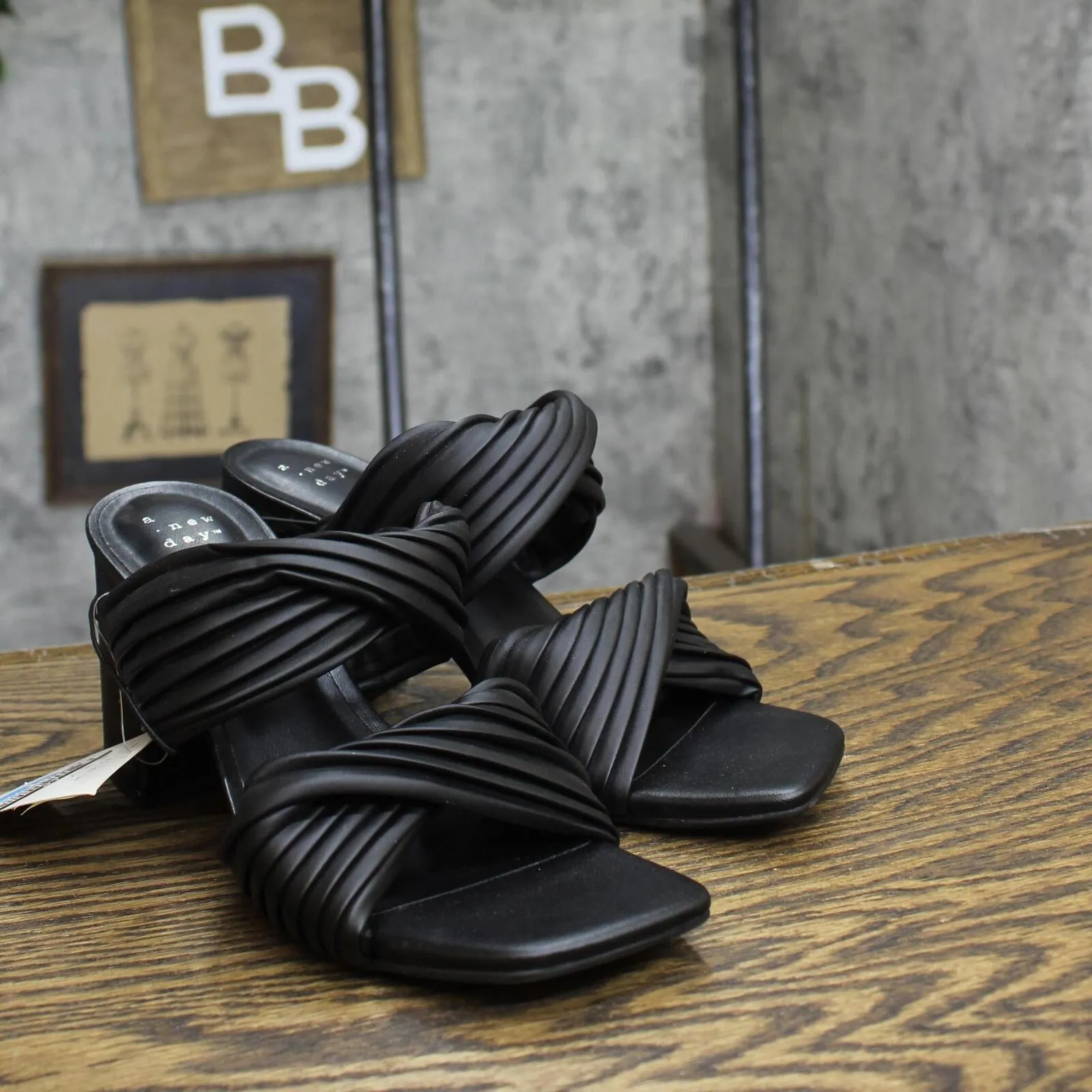 A New Day Womens Jessa Mule Heels 87931547 Black 7.5M