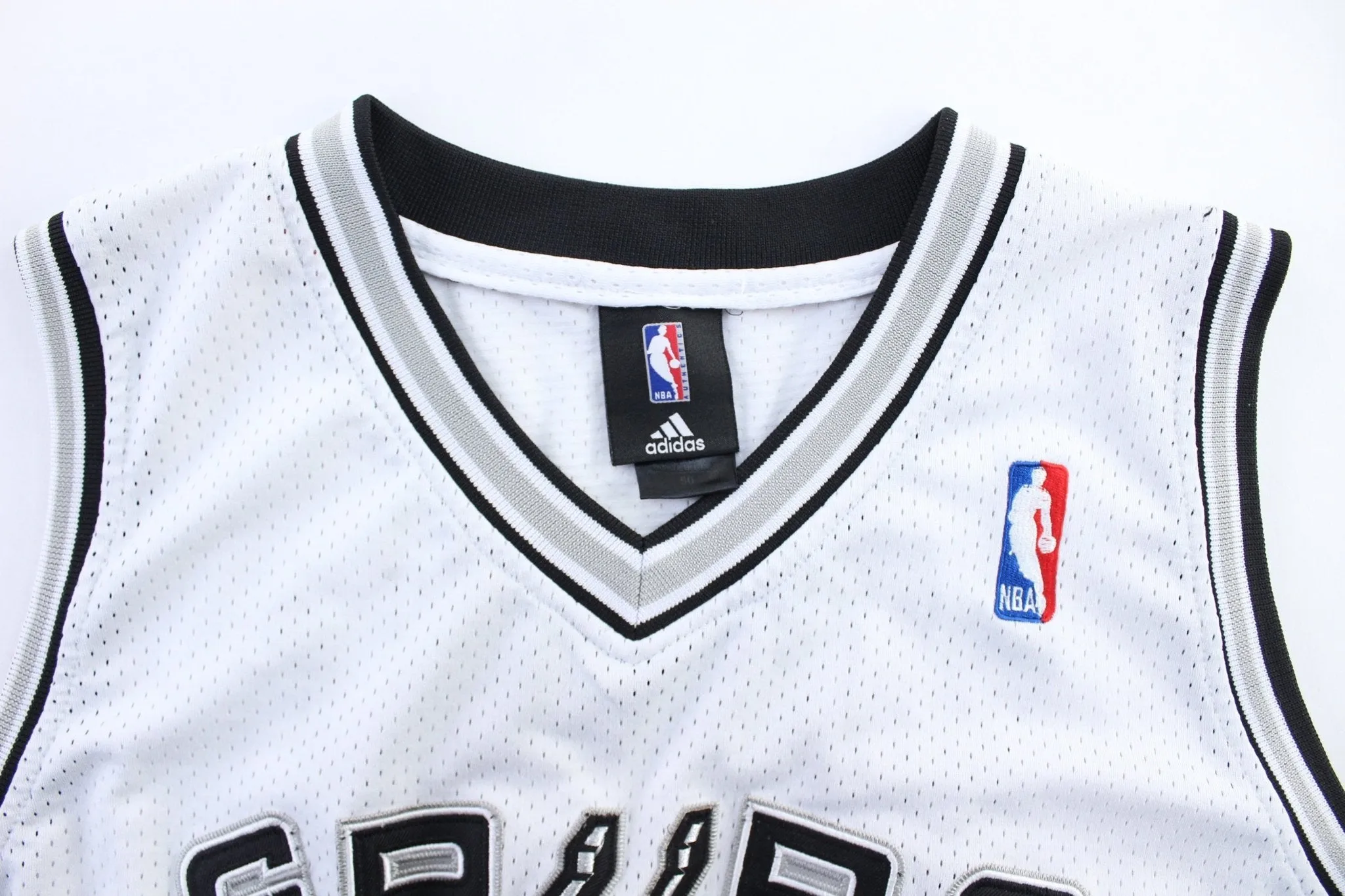 Adidas Embroidered Logo San Antonio Spurs Manu Ginobili Basketball Jersey