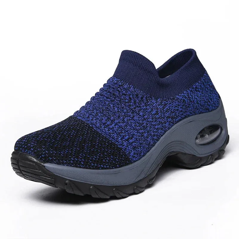Air Cushioned Breathable Knit Mesh Slip-On Sneakers