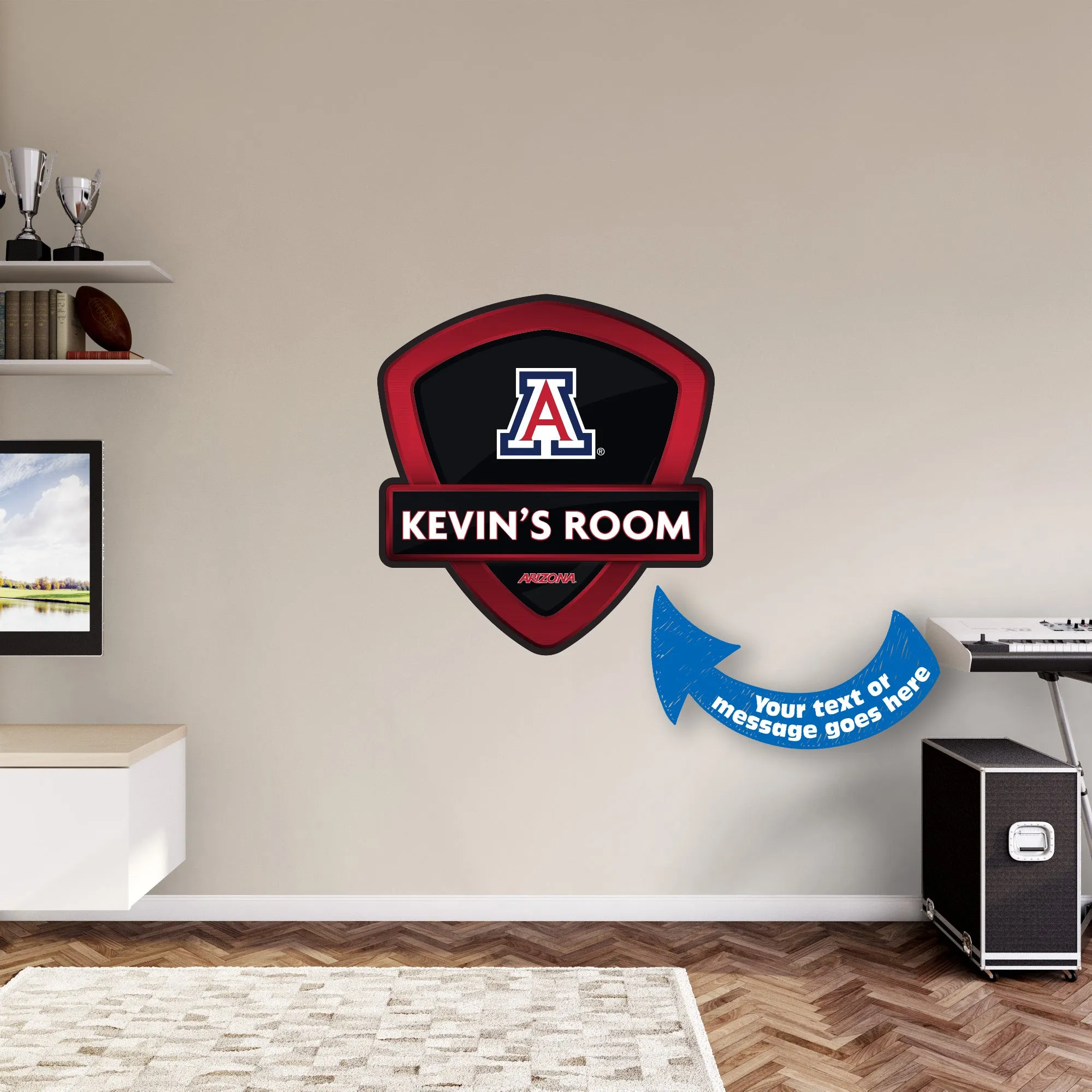 Arizona Wildcats:   Badge Personalized Name        - Officially Licensed NCAA Removable     Adhesive Decal