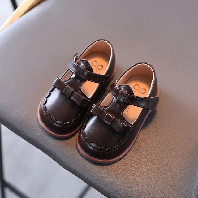 Autumn Girls Leather Shoes Fashion Solid Color Baby Girl Shoes Casual Kids Sneakers Soft Bottom Toddler Shoes Size 21-30 SZ256