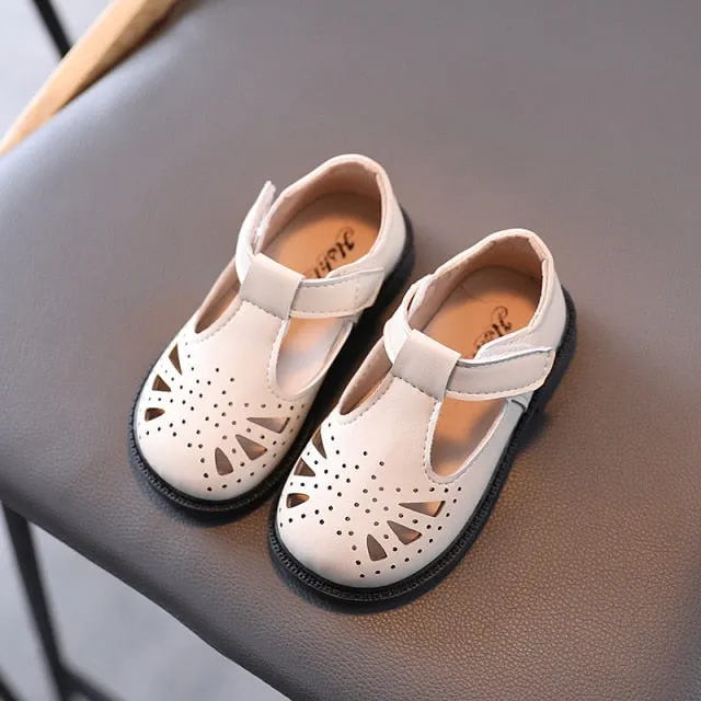 Autumn Girls Leather Shoes Fashion Solid Color Baby Girl Shoes Casual Kids Sneakers Soft Bottom Toddler Shoes Size 21-30 SZ256
