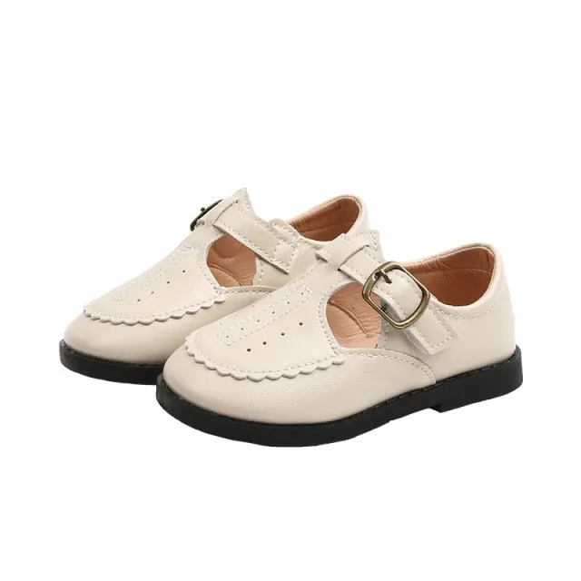 Autumn Girls Leather Shoes Fashion Solid Color Baby Girl Shoes Casual Kids Sneakers Soft Bottom Toddler Shoes Size 21-30 SZ256