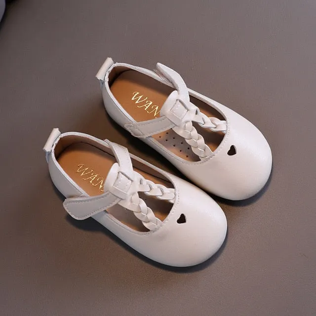 Autumn Girls Leather Shoes Fashion Solid Color Baby Girl Shoes Casual Kids Sneakers Soft Bottom Toddler Shoes Size 21-30 SZ256