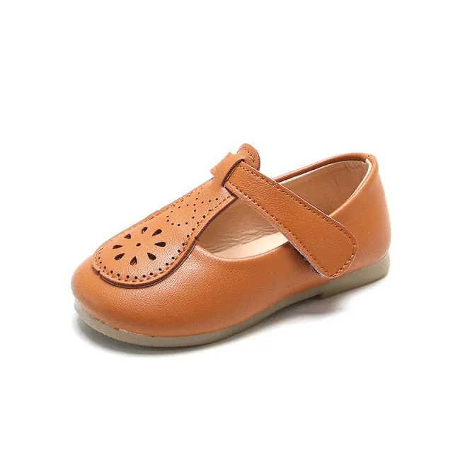 Autumn Girls Leather Shoes Fashion Solid Color Baby Girl Shoes Casual Kids Sneakers Soft Bottom Toddler Shoes Size 21-30 SZ256