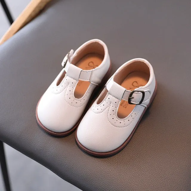 Autumn Girls Leather Shoes Fashion Solid Color Baby Girl Shoes Casual Kids Sneakers Soft Bottom Toddler Shoes Size 21-30 SZ256