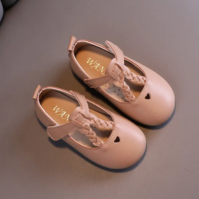 Autumn Girls Leather Shoes Fashion Solid Color Baby Girl Shoes Casual Kids Sneakers Soft Bottom Toddler Shoes Size 21-30 SZ256
