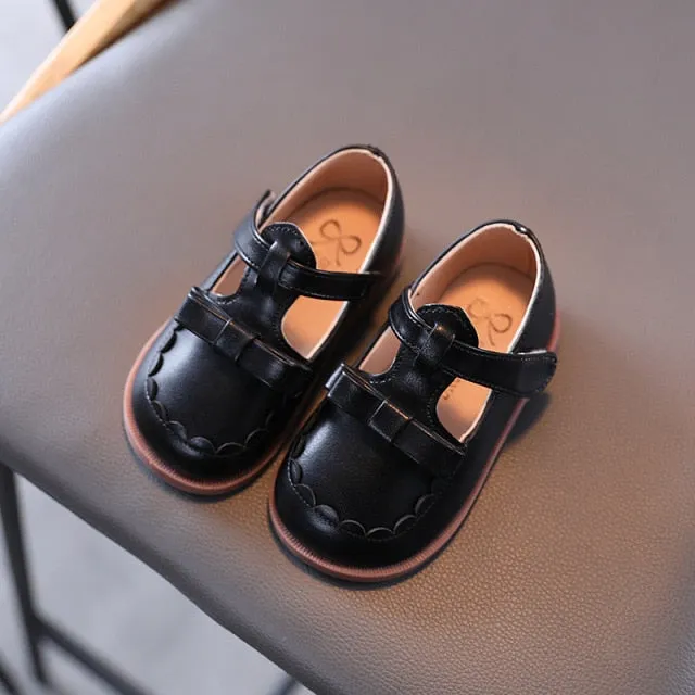 Autumn Girls Leather Shoes Fashion Solid Color Baby Girl Shoes Casual Kids Sneakers Soft Bottom Toddler Shoes Size 21-30 SZ256