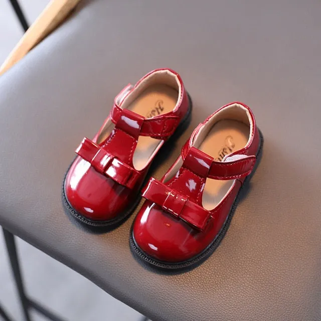 Autumn Girls Leather Shoes Fashion Solid Color Baby Girl Shoes Casual Kids Sneakers Soft Bottom Toddler Shoes Size 21-30 SZ256