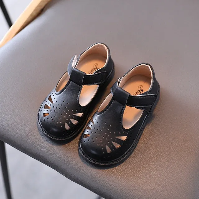 Autumn Girls Leather Shoes Fashion Solid Color Baby Girl Shoes Casual Kids Sneakers Soft Bottom Toddler Shoes Size 21-30 SZ256
