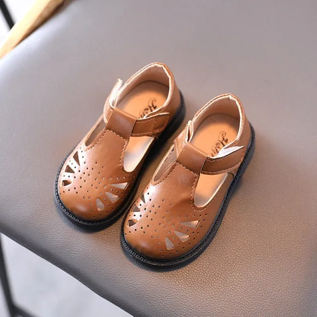 Autumn Girls Leather Shoes Fashion Solid Color Baby Girl Shoes Casual Kids Sneakers Soft Bottom Toddler Shoes Size 21-30 SZ256