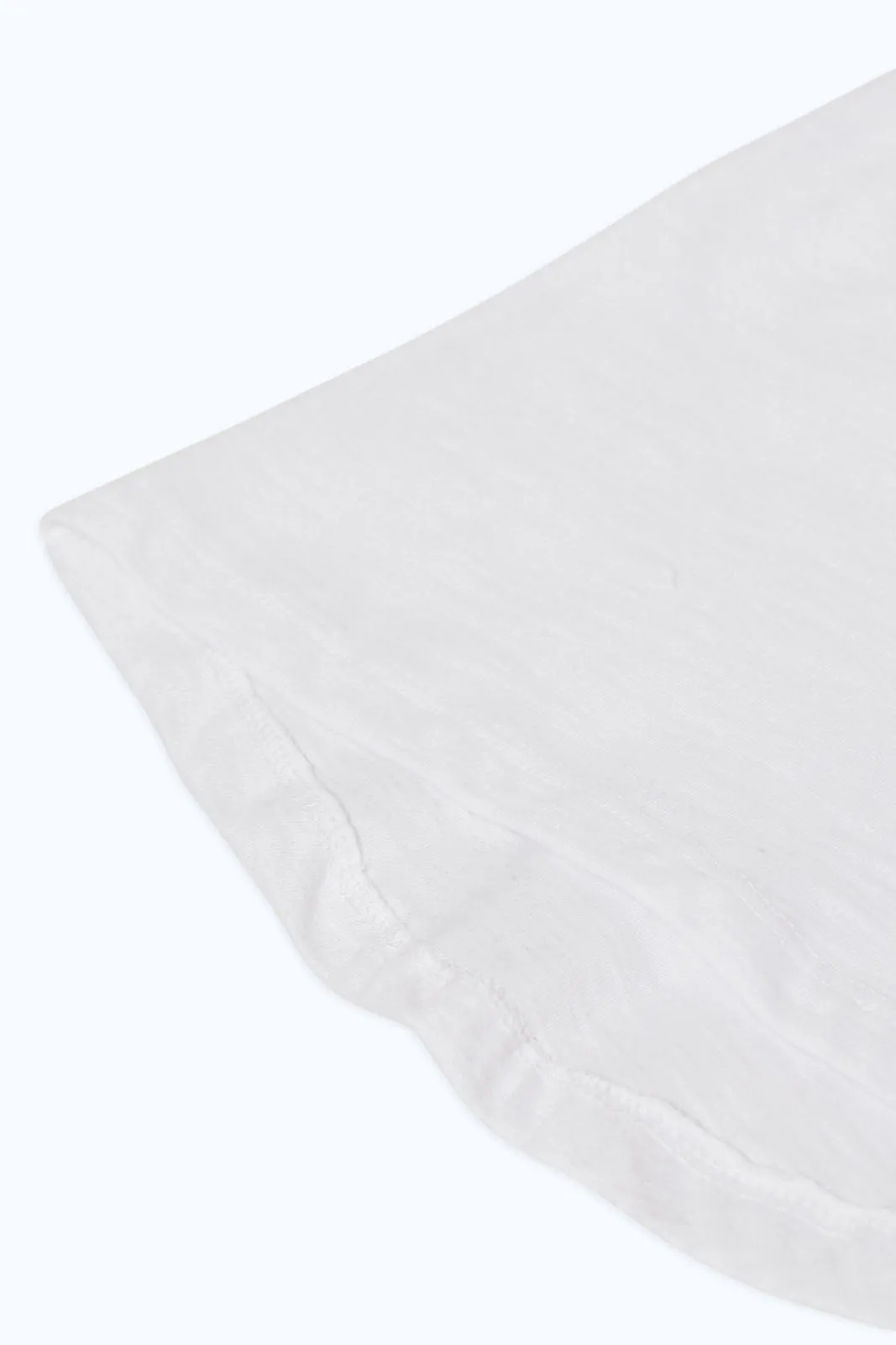 Baby Girls White Printed T-Shirt With Frills On Shoulder