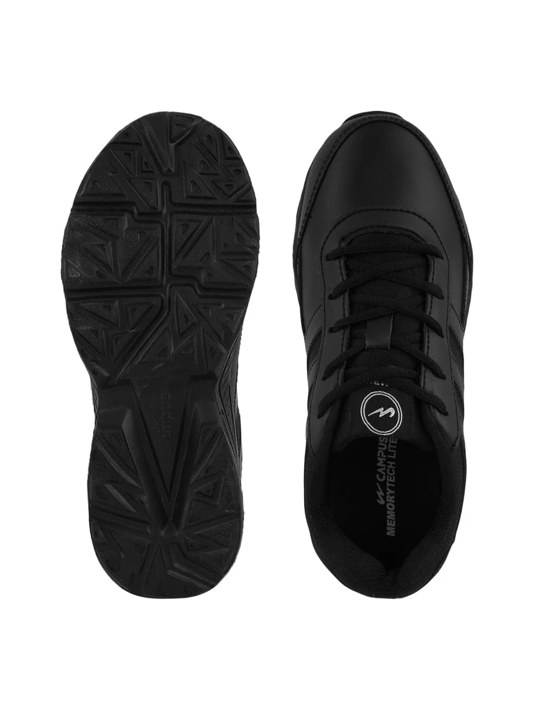 BINGO-151A Black Boys School Shoes