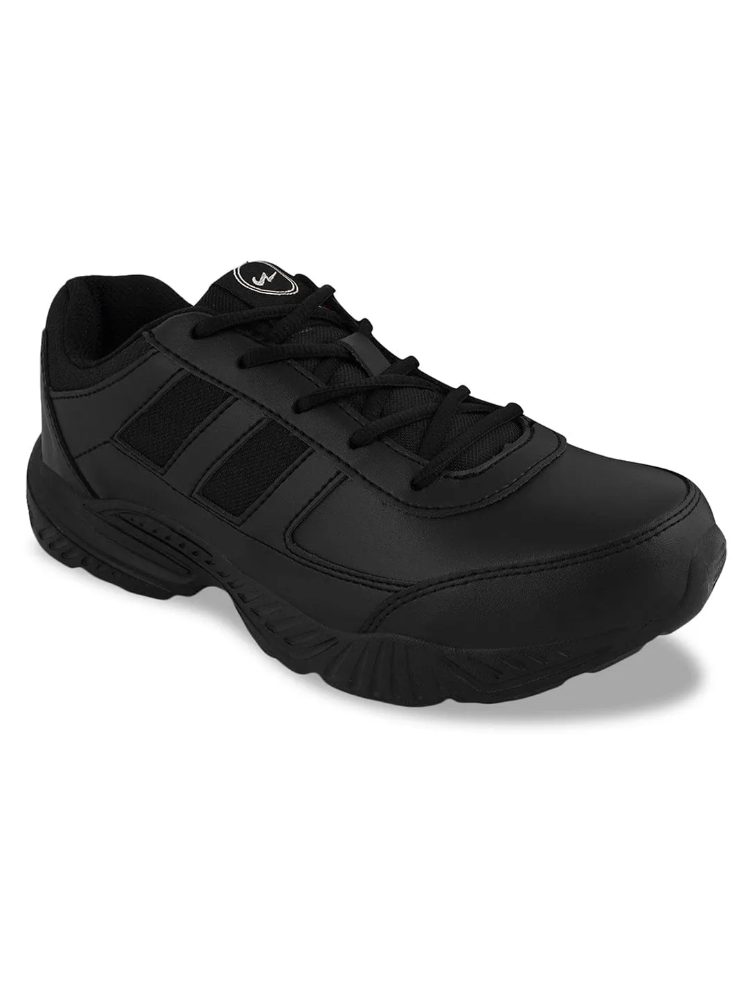 BINGO-151A Black Boys School Shoes