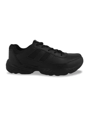 BINGO-151A Black Boys School Shoes
