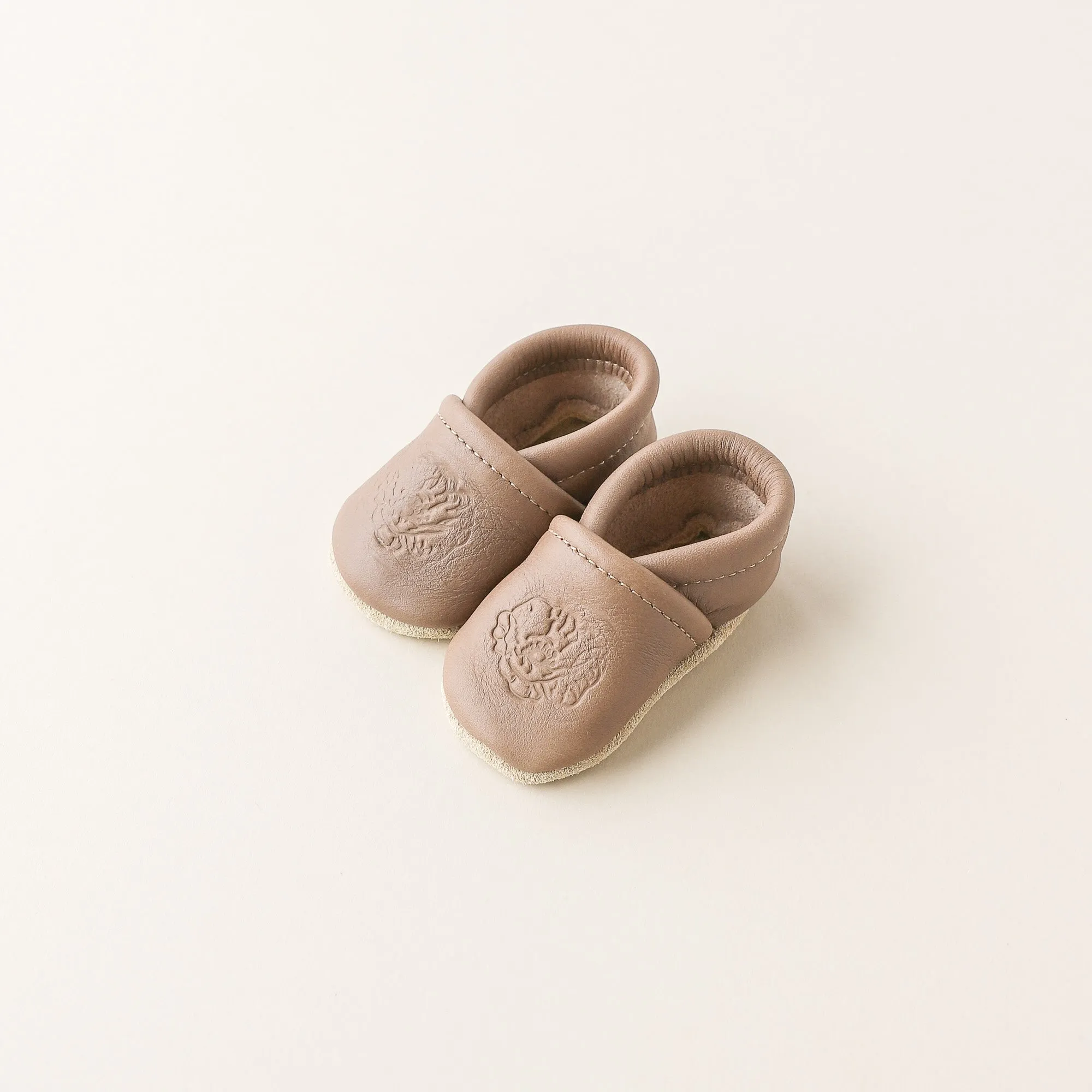 Birth Flower Slip-on Baby Shoes - Clay