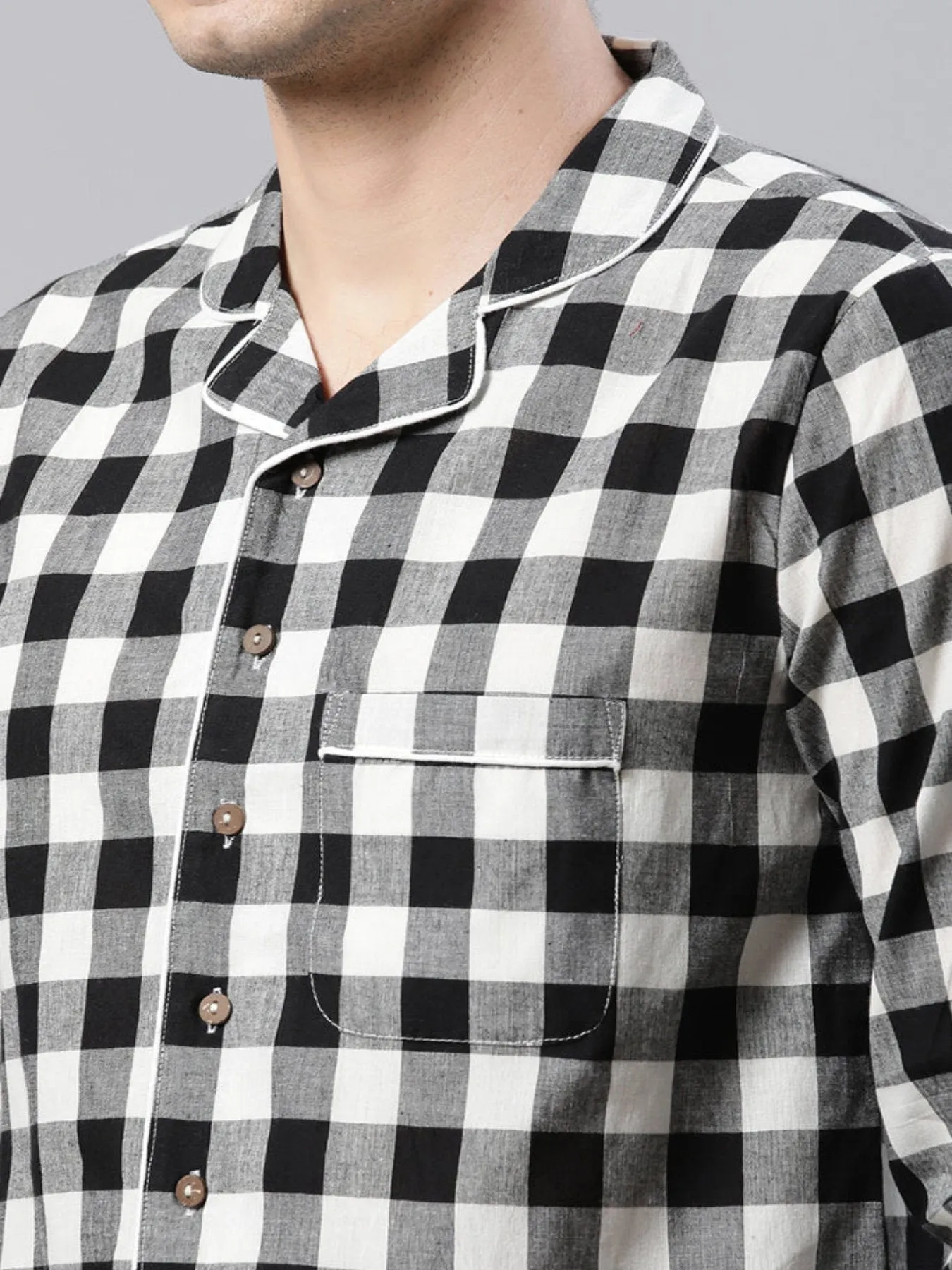 Black And White Check Print Loungewear
