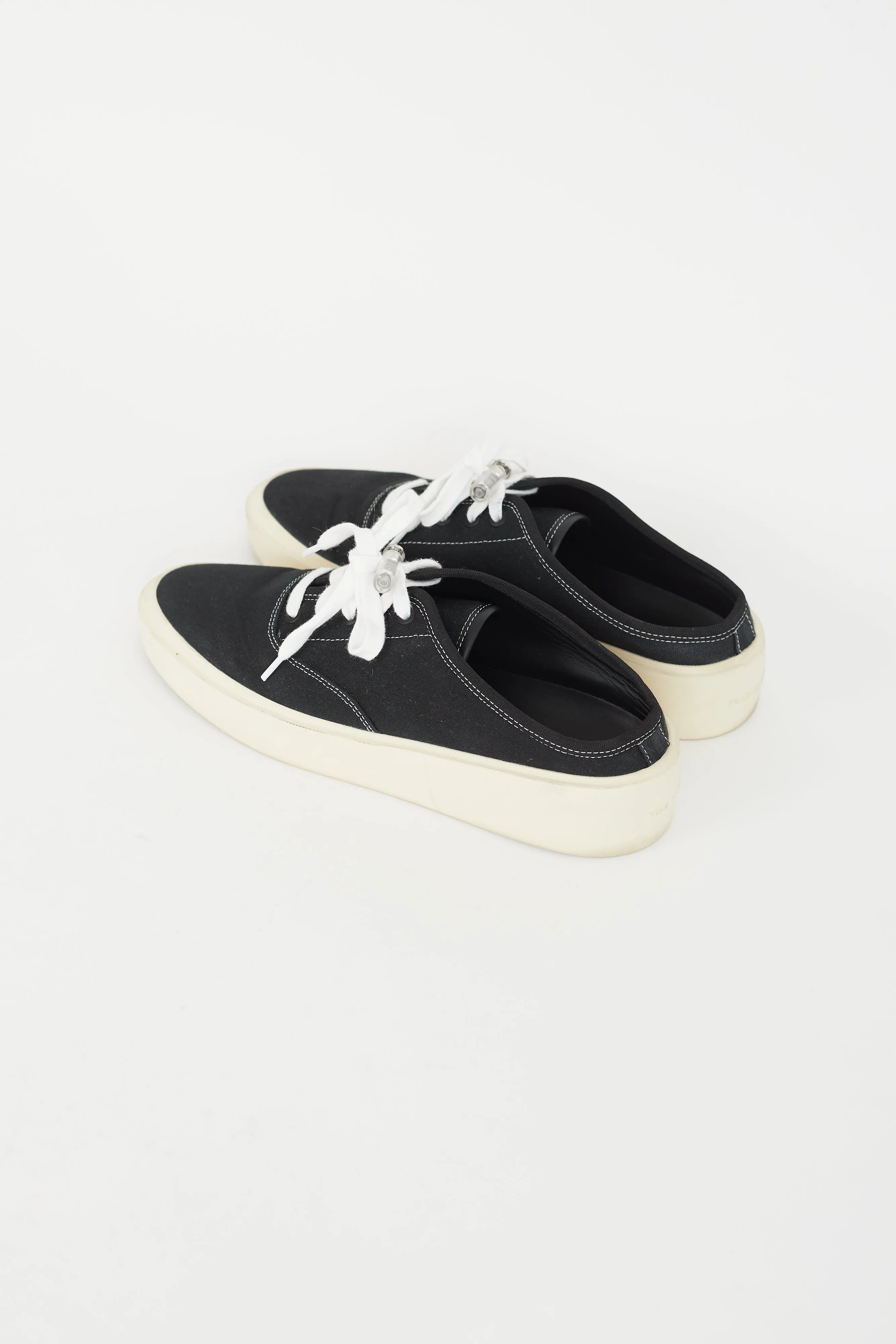Black Canvas Backless Sneaker