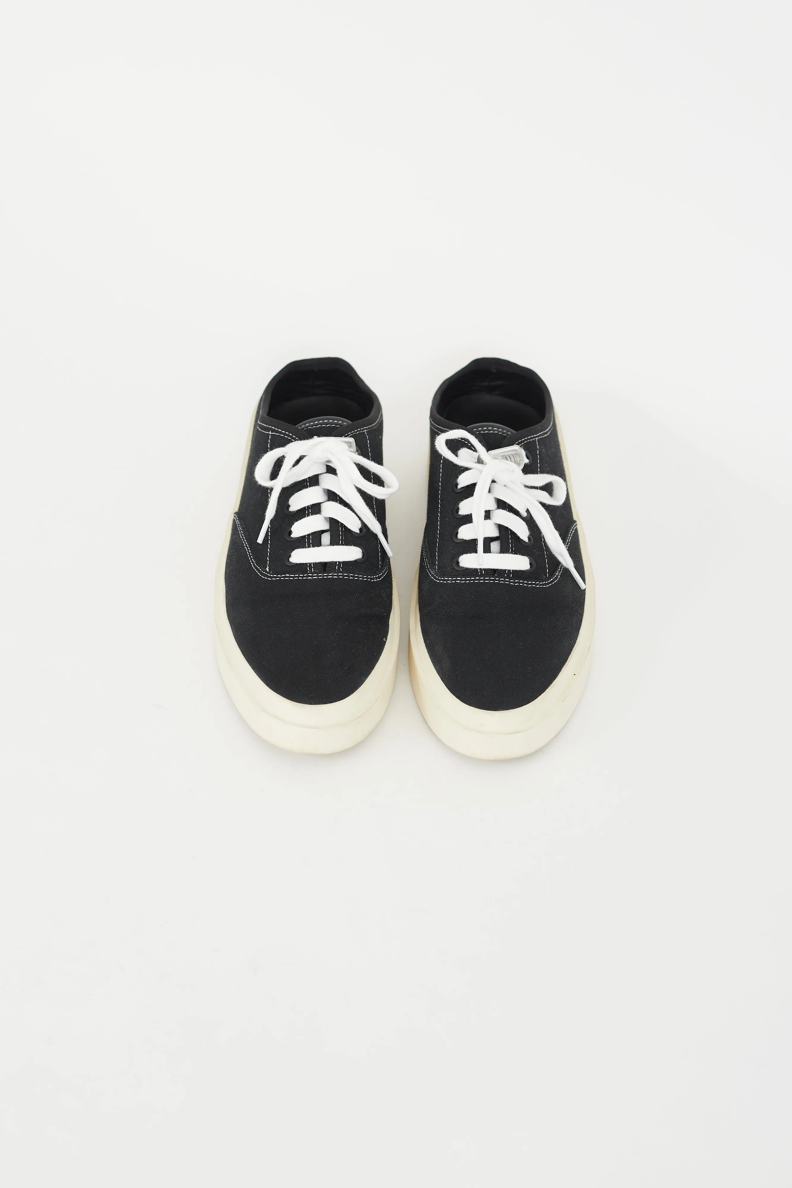 Black Canvas Backless Sneaker