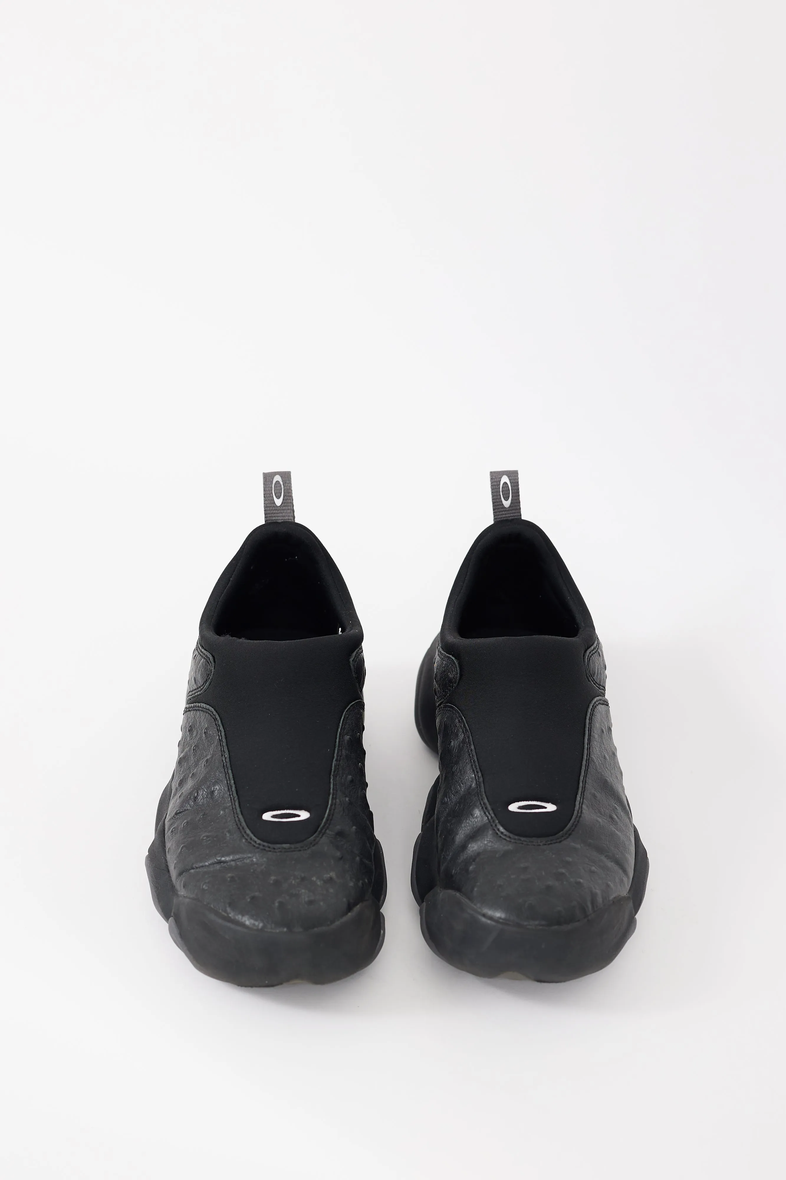 Black Neoprene & Embossed Leather Team Flesh Sneaker