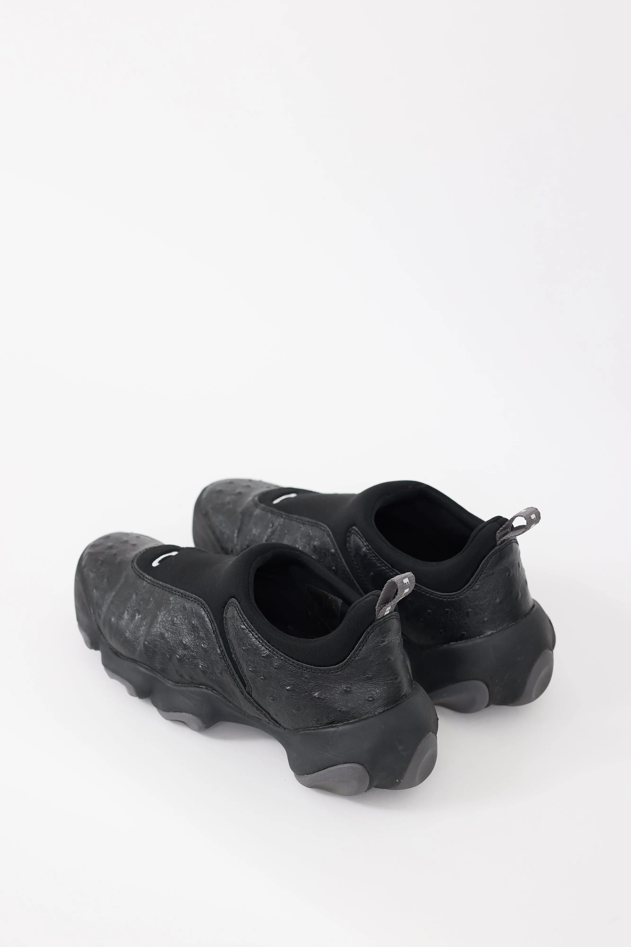 Black Neoprene & Embossed Leather Team Flesh Sneaker