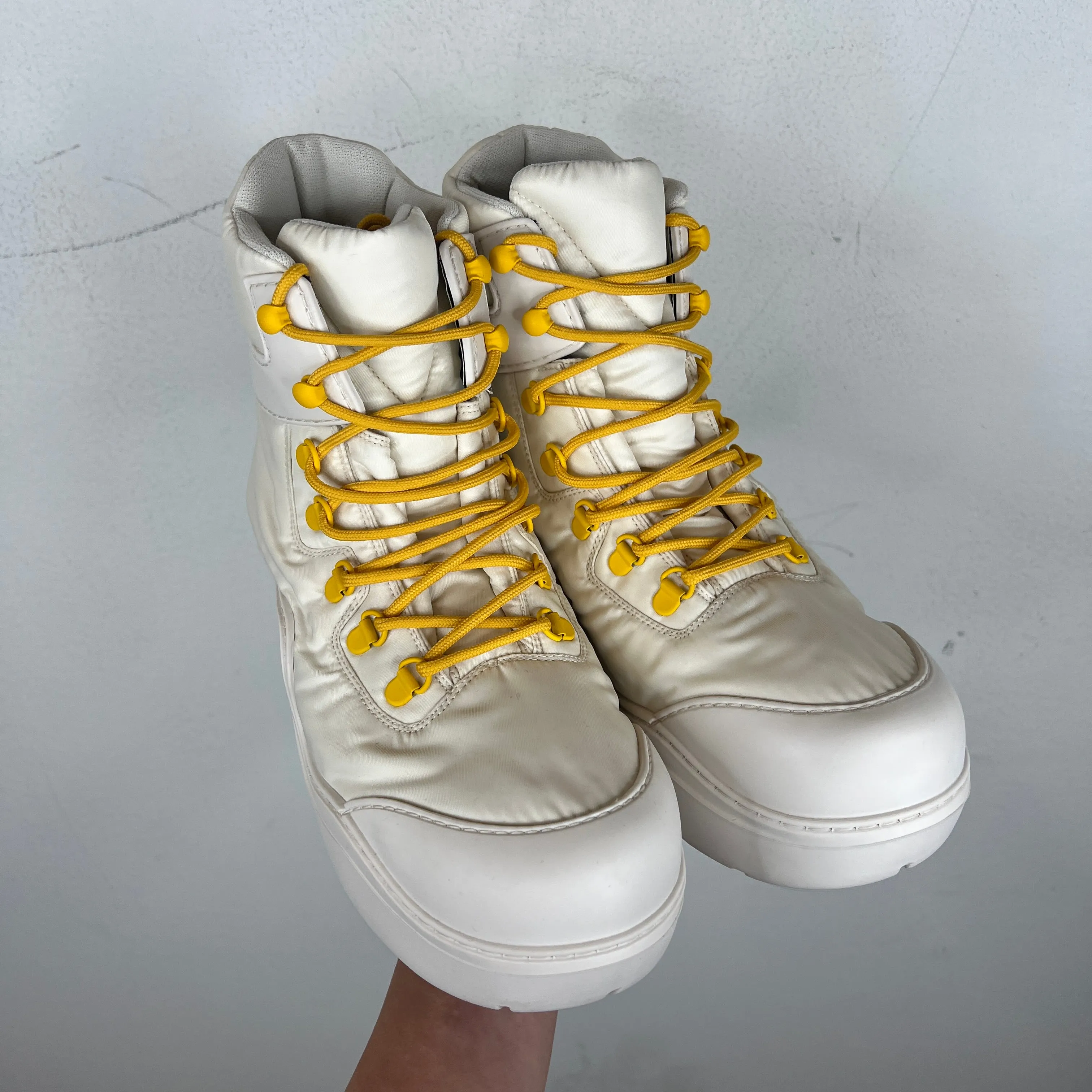 Bottega Veneta Nylon White Puddle Boots
