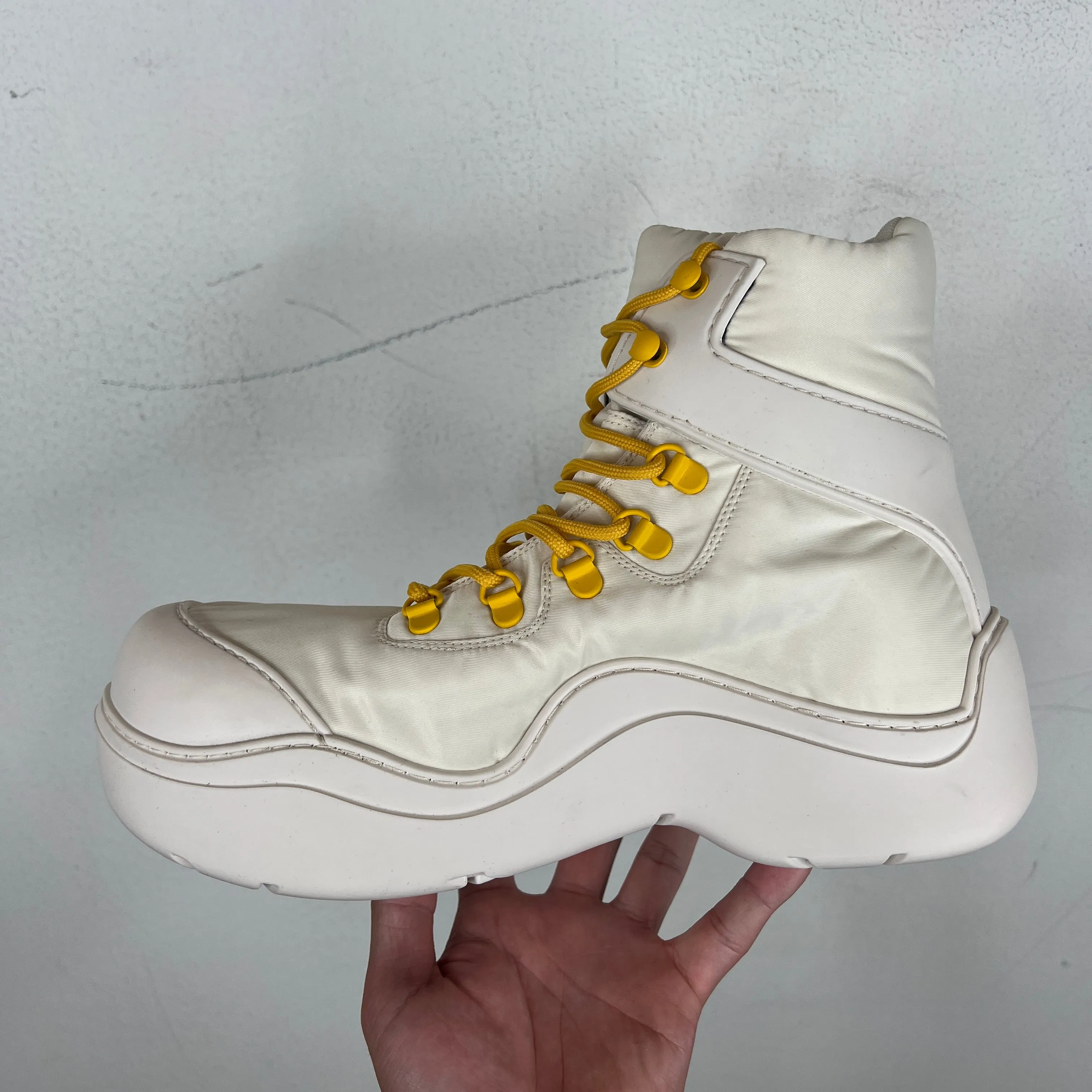 Bottega Veneta Nylon White Puddle Boots