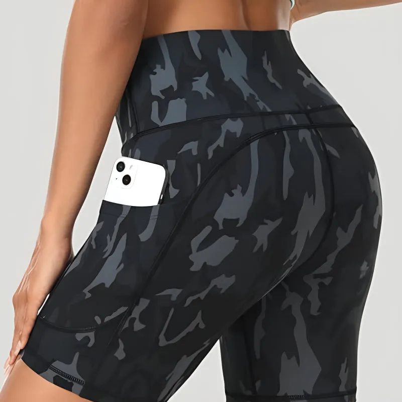 Camo Athletic Shorts – High Waist and Multi Pocket Design
