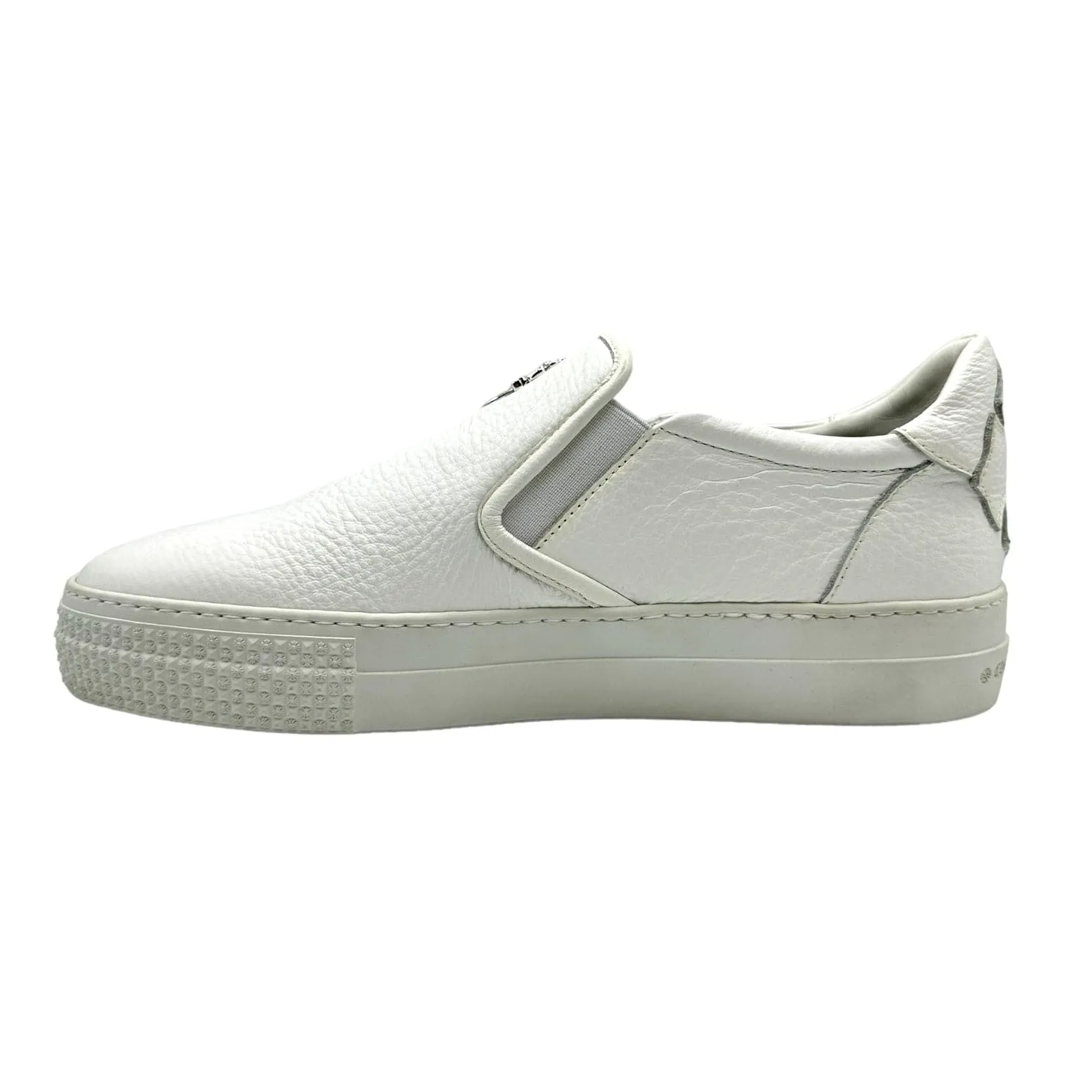 Chrome Hearts Slip On Leather Sneaker White (.925 Silver)