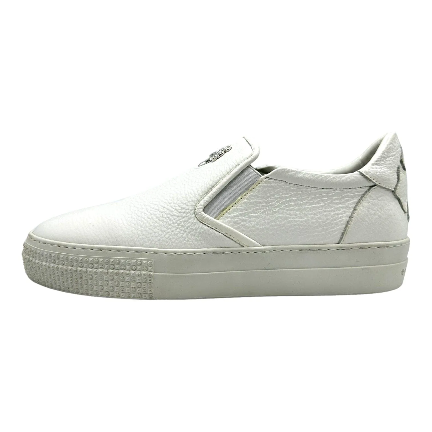 Chrome Hearts Slip On Leather Sneaker White (.925 Silver)