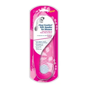 Clear Comfort Gel Insoles for Women (Fits Sizes 6-10) Pair
