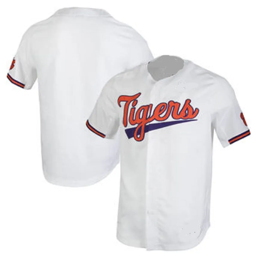 Clemson Tigers Customizable College Style Baseball  Jersey - 2 Styles Available