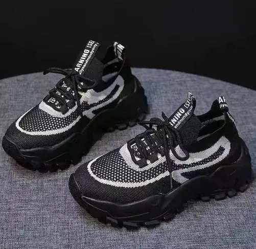 Colorblock Knitted Sneakers for Women