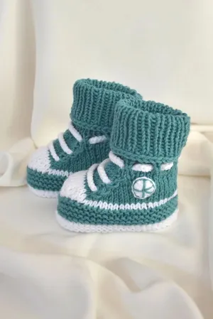 Crochet Baby Sporty Booties Turquoise